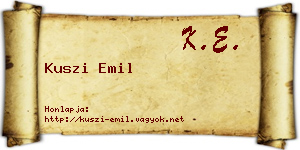 Kuszi Emil névjegykártya